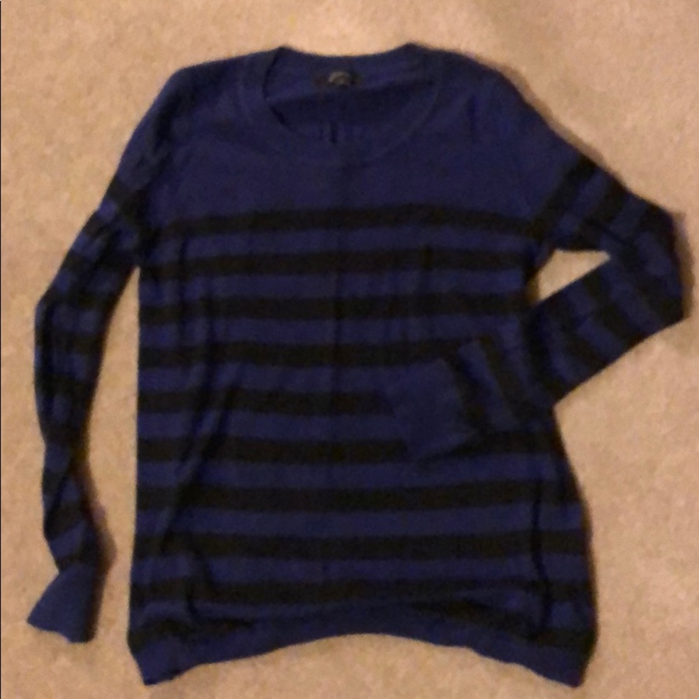 Blue and black striped sweater